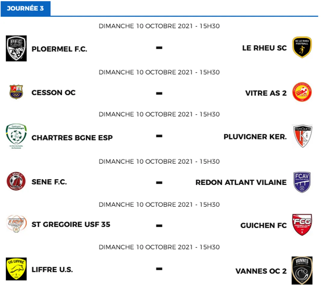 Programme Poule B